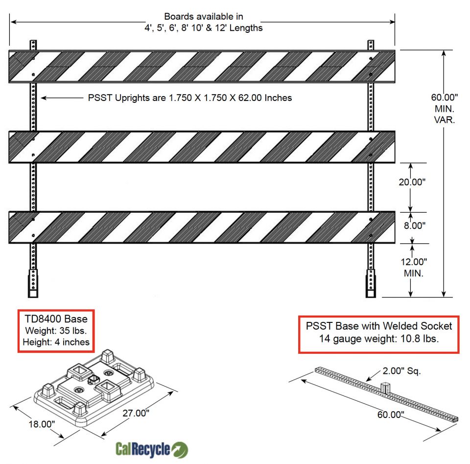 TD2650 Type III Works Barricade – Plastic/Tubular Steel | Three D