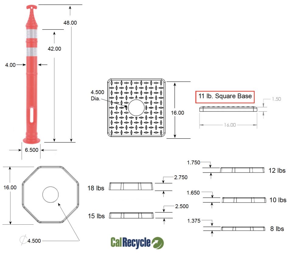 TD5100T T-Grip Portable Delineator Post | Three D Traffic Works