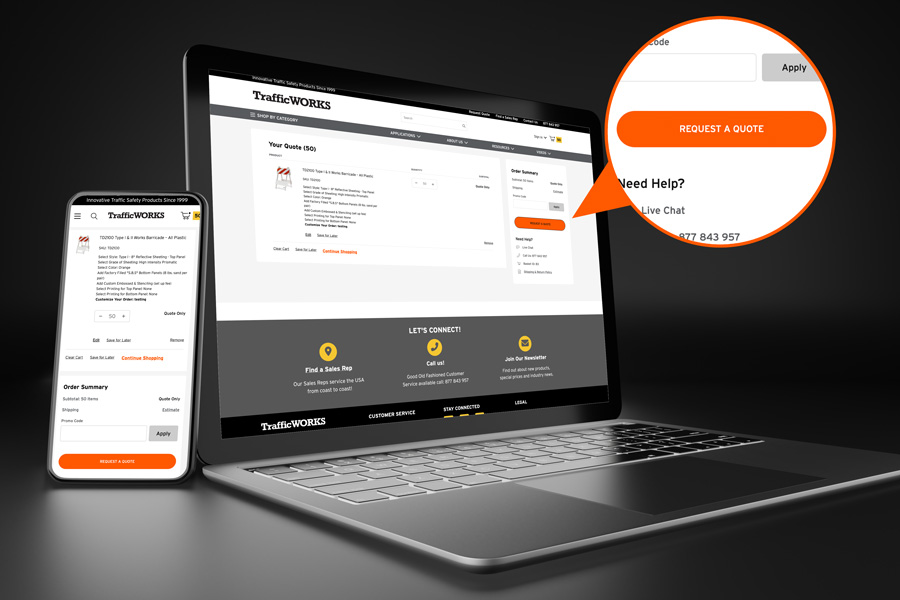 Integrated Quote System on laptop